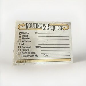 vintage Post-it Routing & Request note (model 7664) from 3M, 1993 Lot Of 12 Pads